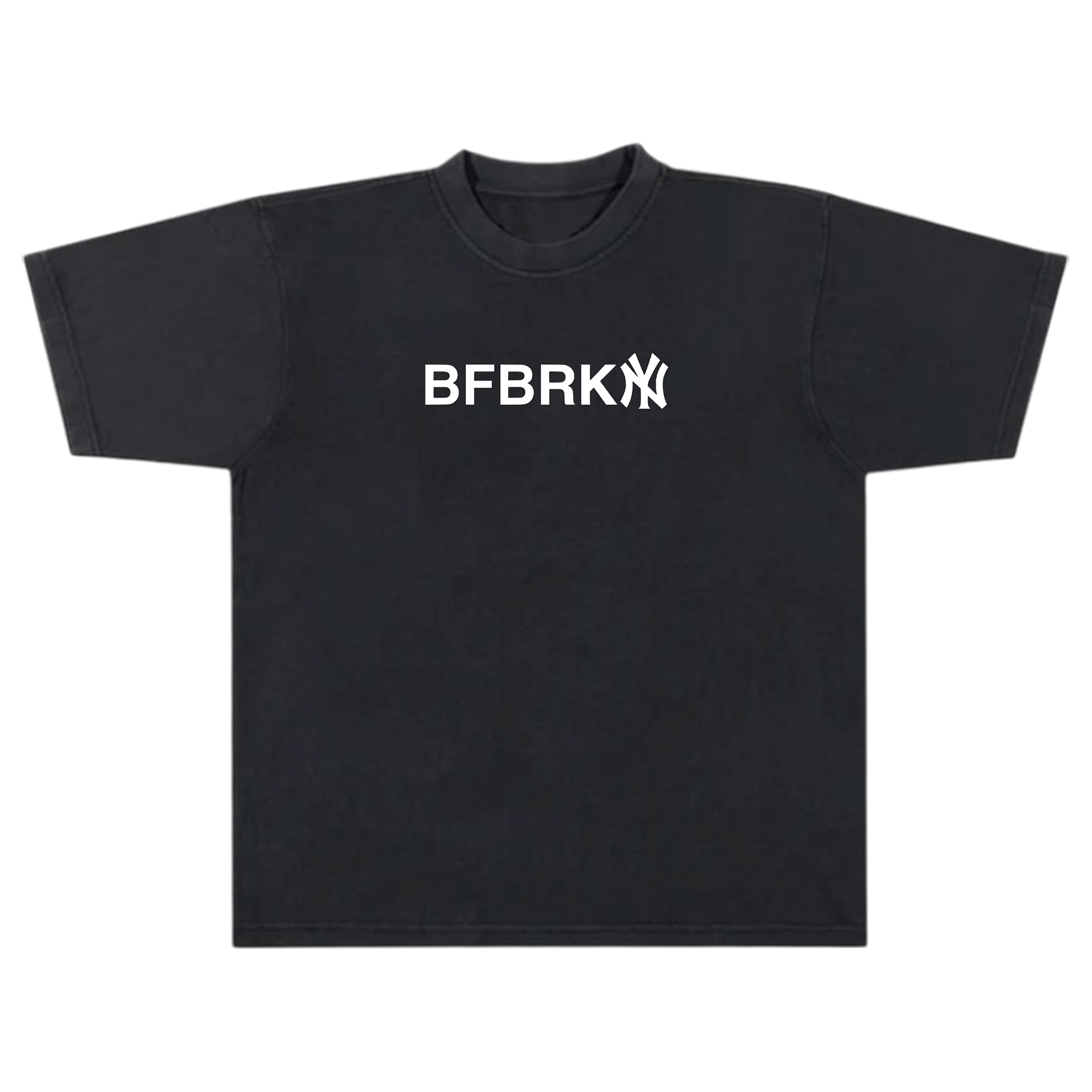 Black t-shirt with 'BFBRKN' logo on a white background